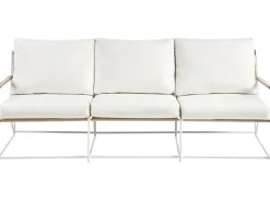 Online Beliani Set di divani da giardino 5 posti VENARIA con tavoli Metallo Beige/Bianco Bianco Beige