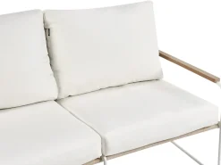 Online Beliani Set di divani da giardino 5 posti VENARIA con tavoli Metallo Beige/Bianco Bianco Beige