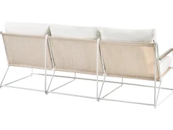 Online Beliani Set di divani da giardino 5 posti VENARIA con tavoli Metallo Beige/Bianco Bianco Beige