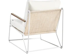 Online Beliani Set di divani da giardino 5 posti VENARIA con tavoli Metallo Beige/Bianco Bianco Beige