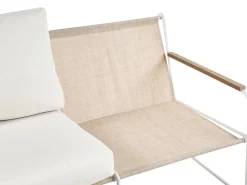 Online Beliani Set di divani da giardino 5 posti VENARIA con tavoli Metallo Beige/Bianco Bianco Beige