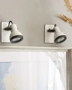 Discount Beliani BARO Regolabile Metallo Bianco Bianco Nero