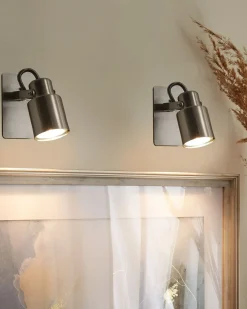 Online Beliani Set di 2 faretti BONTE Regolabile Metallo Argento