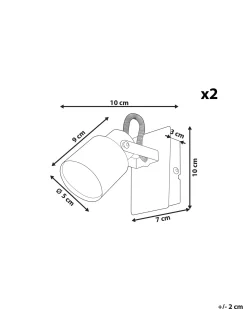 Online Beliani Set di 2 faretti BONTE Regolabile Metallo Argento