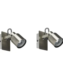 Online Beliani Set di 2 faretti BONTE Regolabile Metallo Argento