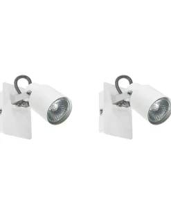 Hot Beliani Set di 2 faretti BONTE Regolabile Metallo Bianco