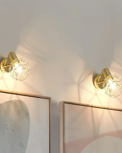 Beliani Set di 2 faretti CHENAB Regolabile Metallo Oro
