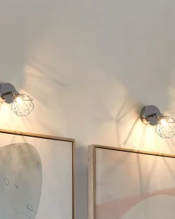 Hot Beliani Set di 2 faretti ERMA Regolabile Metallo Argento