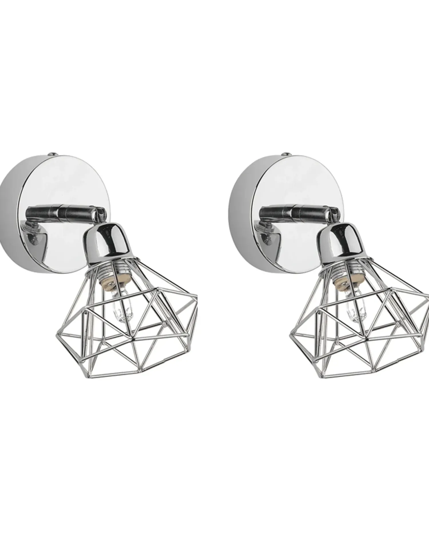 Hot Beliani Set di 2 faretti ERMA Regolabile Metallo Argento