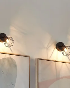 Sale Beliani Set di 2 faretti ERMA Regolabile Metallo Nero