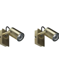 Discount Beliani Set di 2 faretti KLIP Regolabile Metallo Ottone