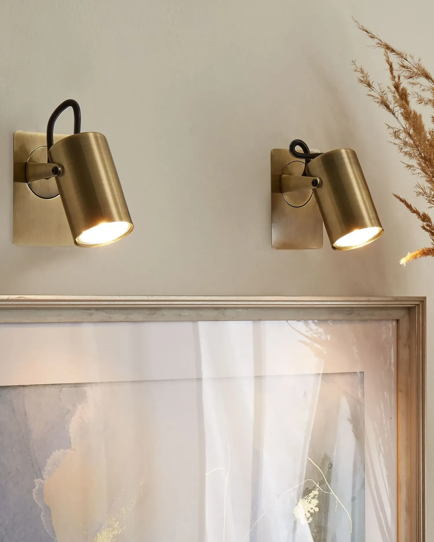 Discount Beliani Set di 2 faretti KLIP Regolabile Metallo Ottone