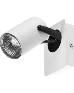 Clearance Beliani Set di 2 faretti KLIP Regolabile Metallo Bianco Bianco Nero
