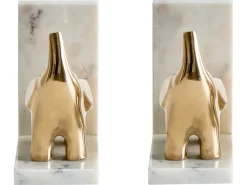 Sale Beliani Set di fermalibri KOTEZI Marmo Oro Bianco Oro