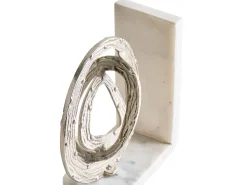 Outlet Beliani Set di fermalibri RABINA Marmo Argento Argento Bianco