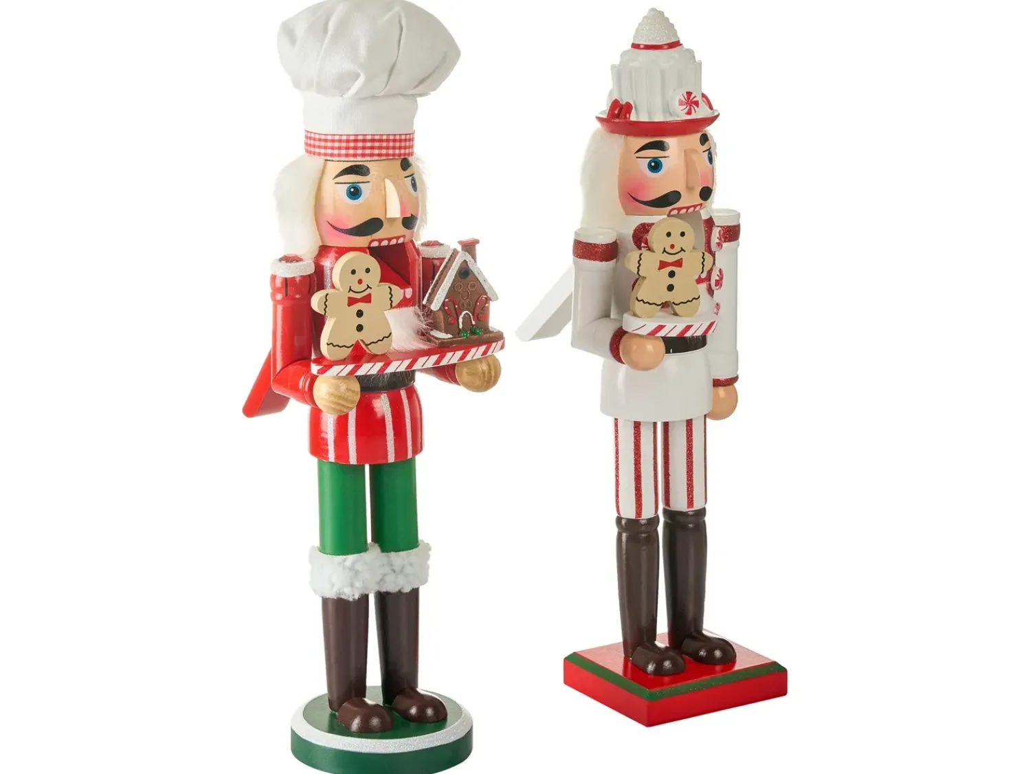 Online Beliani Set di 2 figure BODSJON Schiaccianoci 35 cm Rosso/Bianco Bianco Rosso