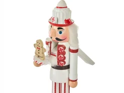 Online Beliani Set di 2 figure BODSJON Schiaccianoci 35 cm Rosso/Bianco Bianco Rosso