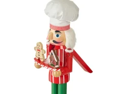 Online Beliani Set di 2 figure BODSJON Schiaccianoci 35 cm Rosso/Bianco Bianco Rosso
