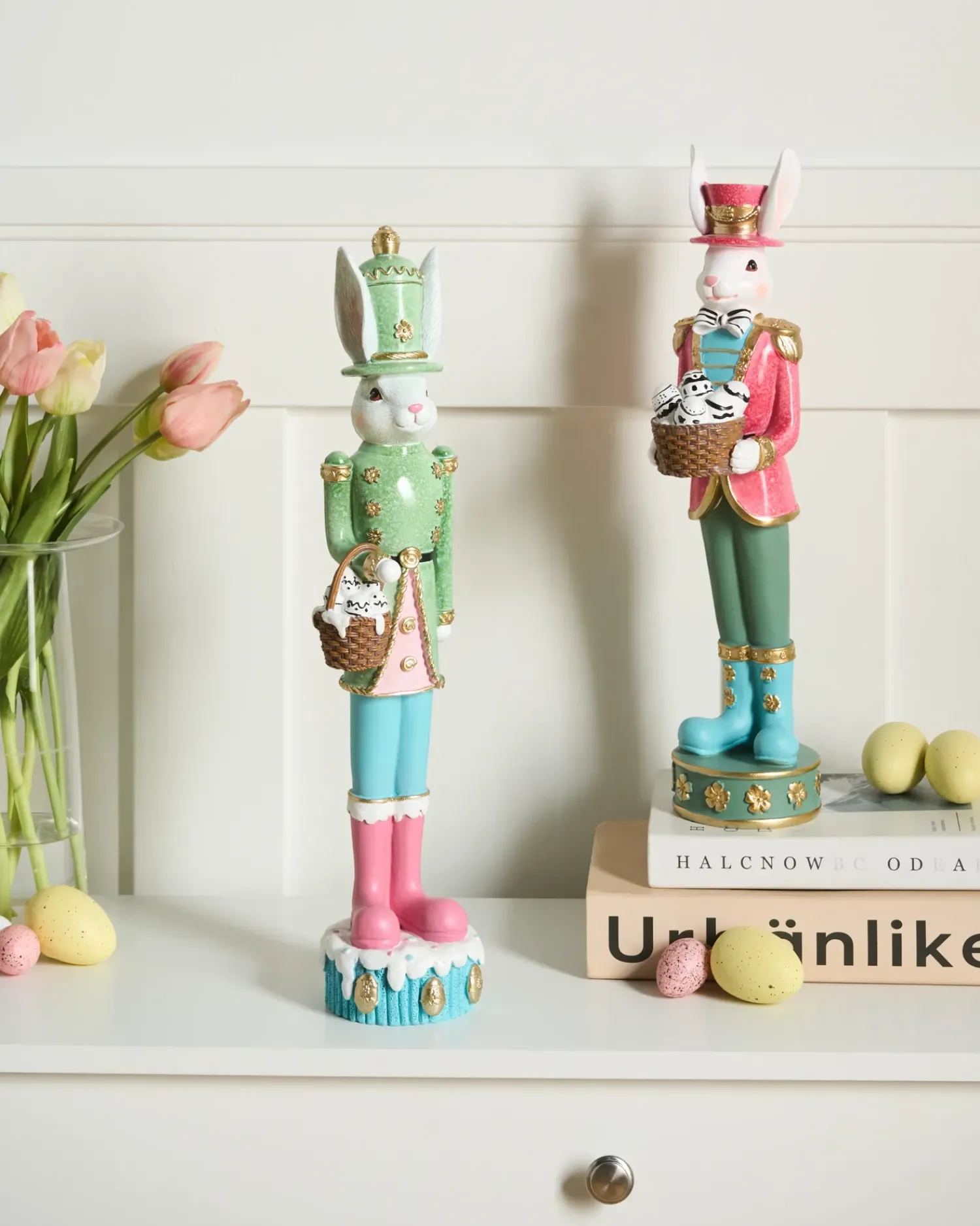 Beliani Set di 2 figure Coniglio MORUD Multicolore