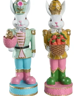 Outlet Beliani Set di 2 figure Coniglio SNAVE Multicolore