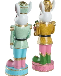 Outlet Beliani Set di 2 figure Coniglio SNAVE Multicolore