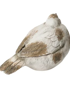 Beliani Set di 3 figure decorative da giardino ANGHIARI Uccello Beige Bianco Beige