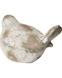Beliani Set di 3 figure decorative da giardino ANGHIARI Uccello Beige Bianco Beige