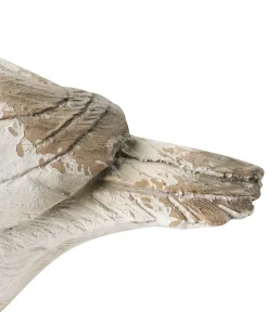 Beliani Set di 3 figure decorative da giardino ANGHIARI Uccello Beige Bianco Beige