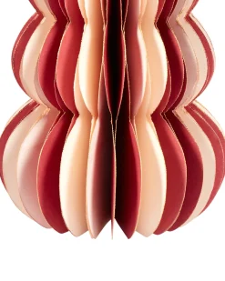 Beliani Set di 3 figure DHAULAGIRI Albero di Natale 15/20/25 cm Rosso Beige Rosso