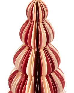 Beliani Set di 3 figure DHAULAGIRI Albero di Natale 15/20/25 cm Rosso Beige Rosso