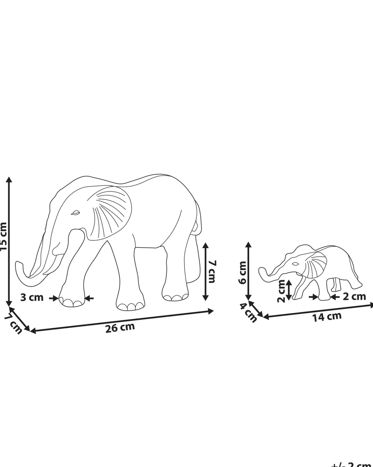 Sale Beliani Set di 2 figure Elefante SEDLARI Metallo Oro