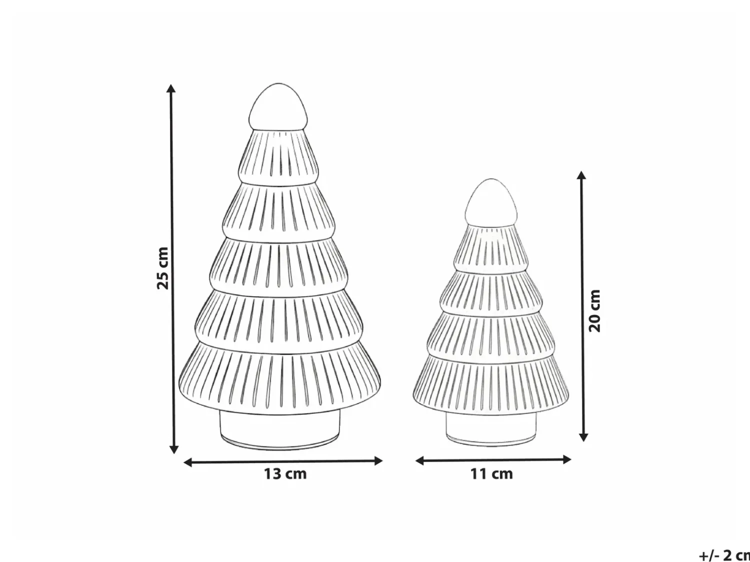 Hot Beliani Set di 2 figure FLAREN Albero di Natale 20/25 cm Beige