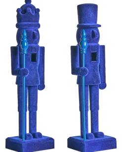 New Beliani Set di 2 figure FLATEY Schiaccianoci 40 cm Blu