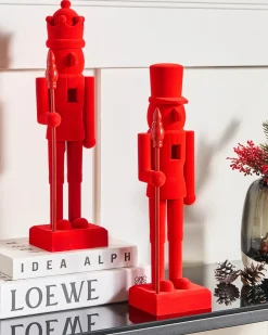 Sale Beliani Set di 2 figure FLATEY Schiaccianoci 40 cm Rosso