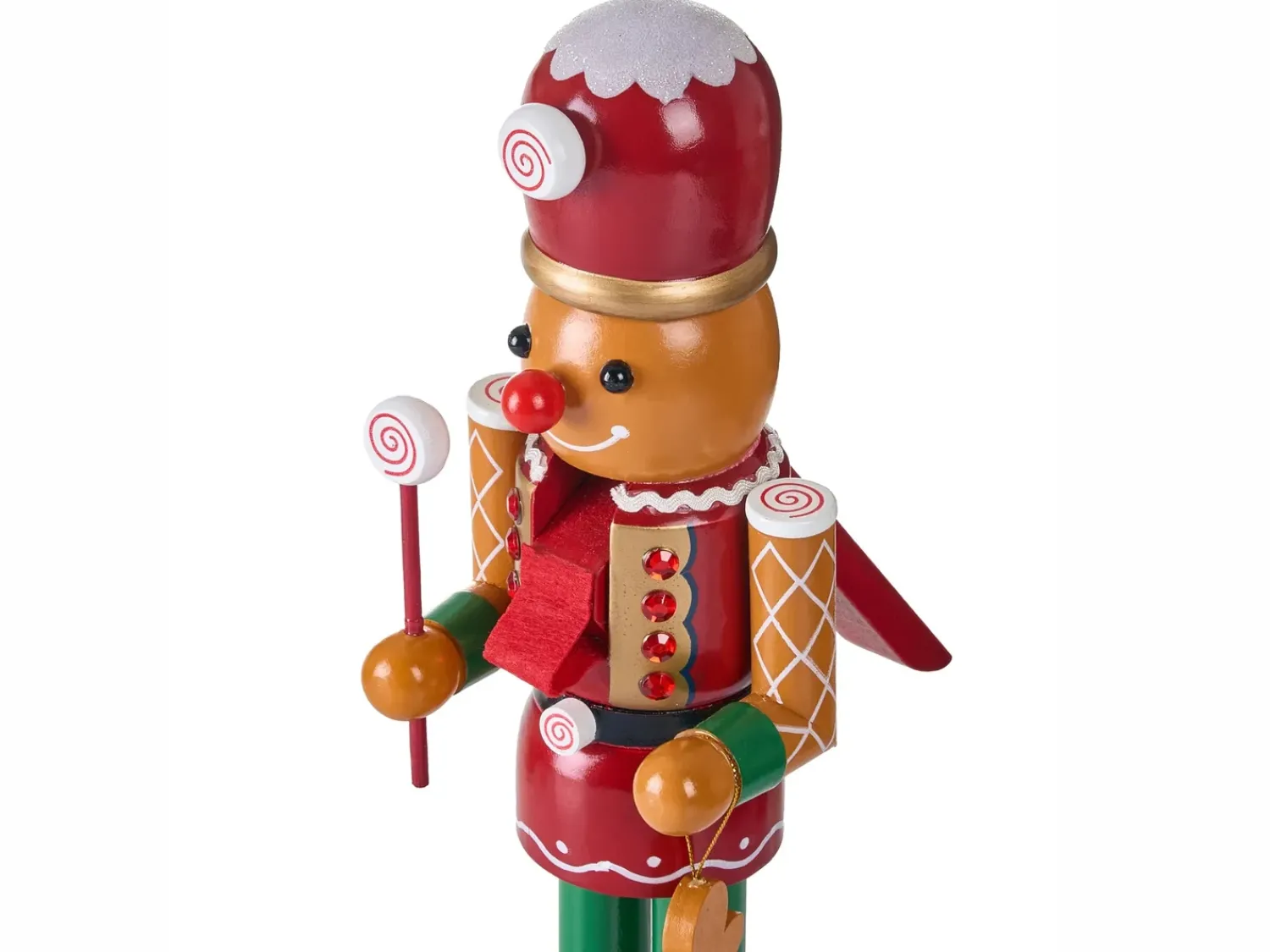 Hot Beliani Set di 2 figure GRANSJON Schiaccianoci 35 cm Arancione Arancione Rosso