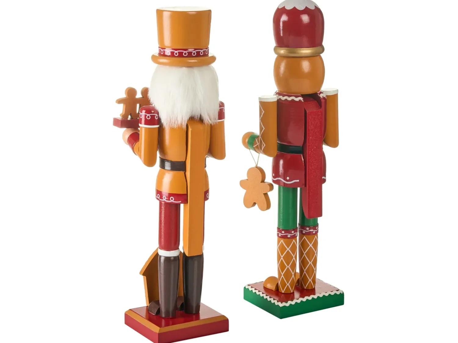 Hot Beliani Set di 2 figure GRANSJON Schiaccianoci 35 cm Arancione Arancione Rosso