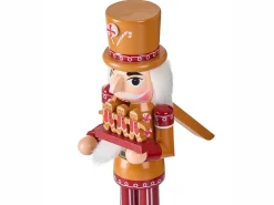 Hot Beliani Set di 2 figure GRANSJON Schiaccianoci 35 cm Arancione Arancione Rosso