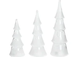 Hot Beliani Set di 3 figure LED KIERINKI Albero di Natale 22/27/33 cm Bianco Bianco Trasparente