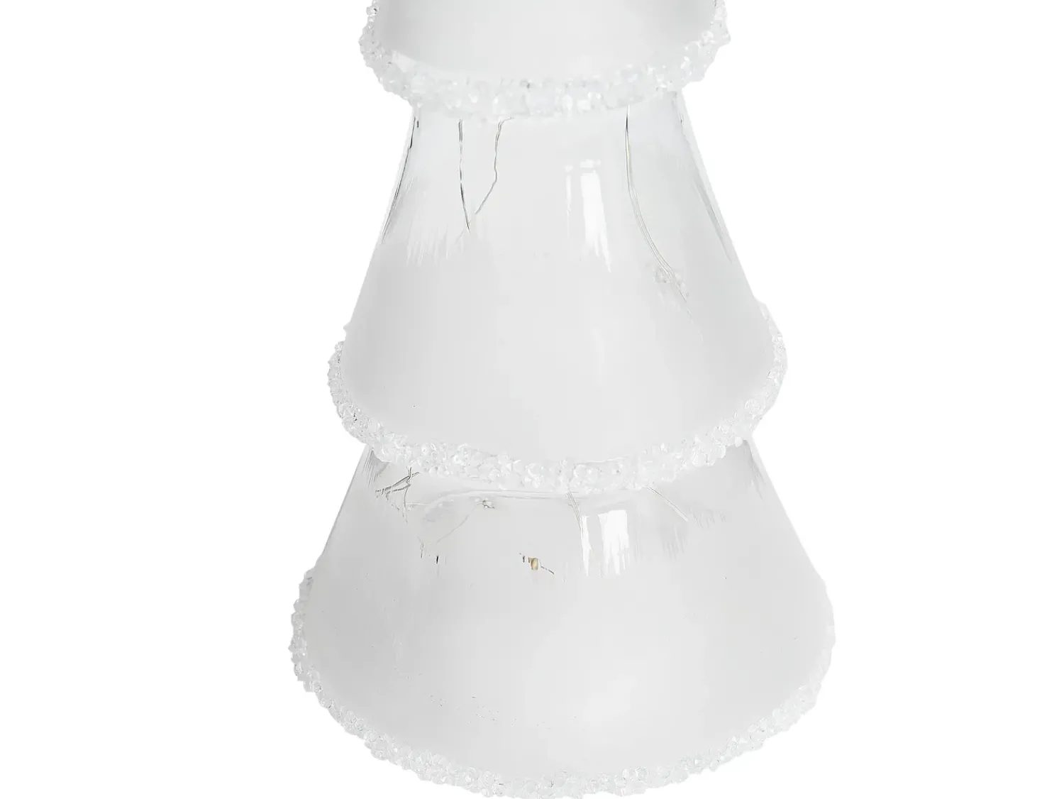 Hot Beliani Set di 3 figure LED KIERINKI Albero di Natale 22/27/33 cm Bianco Bianco Trasparente