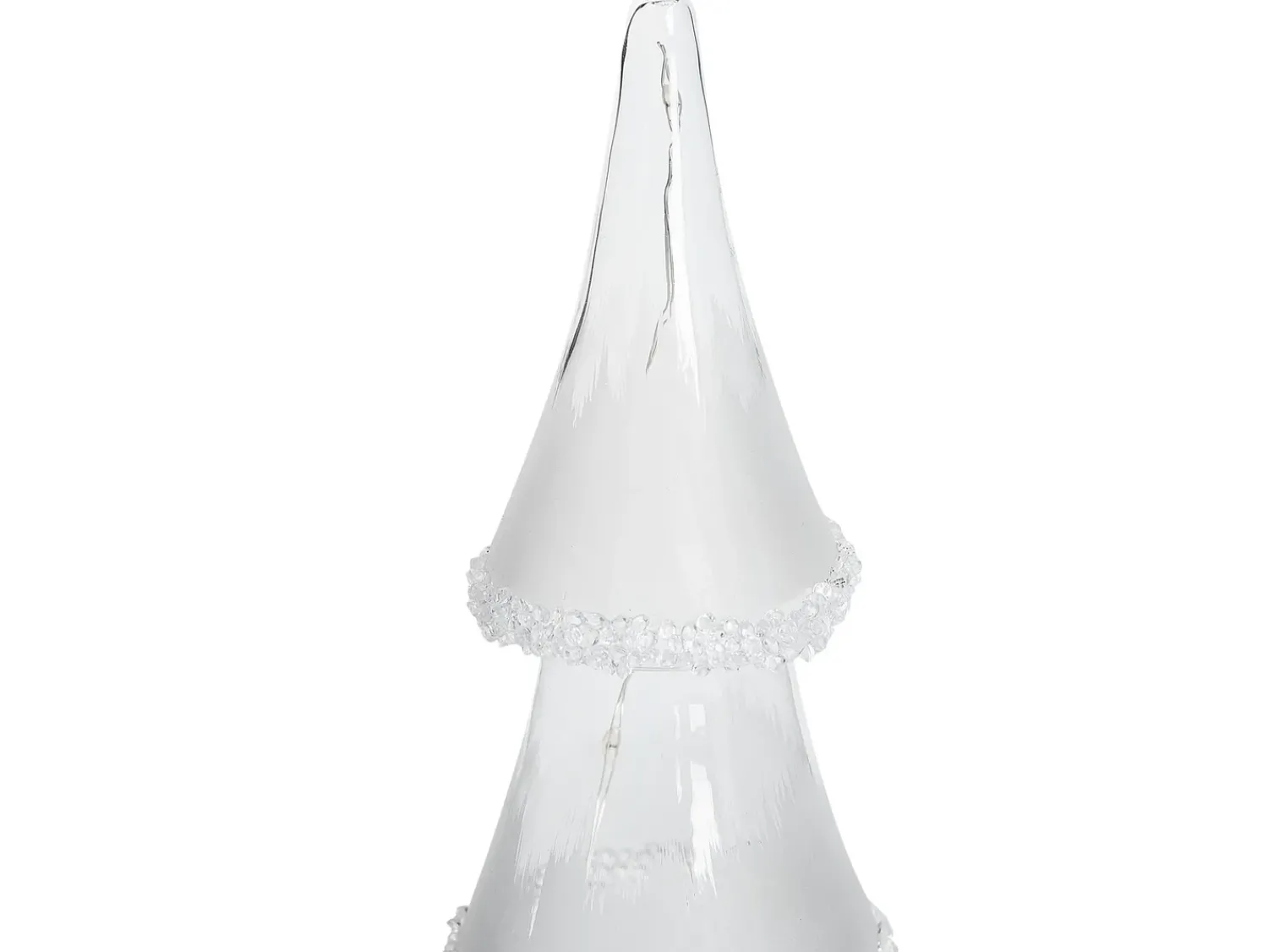 Hot Beliani Set di 3 figure LED KIERINKI Albero di Natale 22/27/33 cm Bianco Bianco Trasparente