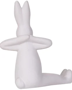 Beliani Set di 3 figure Lepre BREST Ceramica Bianco