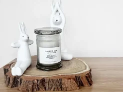Beliani Set di 3 figure Lepre BREST Ceramica Bianco