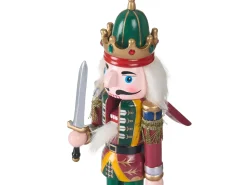 Outlet Beliani Set di 3 figure LJUSNAN Schiaccianoci 30 cm Verde scuro Nero Rosso Verde