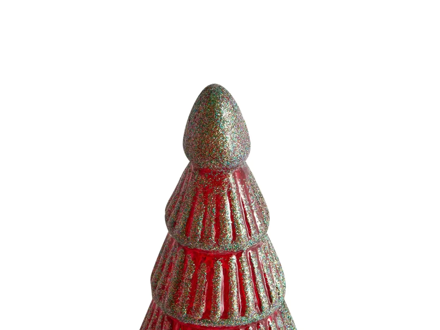 Outlet Beliani Set di 2 figure PURUVESI Albero di Natale 31/36 cm Rosso/Verde Rosso Verde