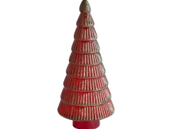 Outlet Beliani Set di 2 figure PURUVESI Albero di Natale 31/36 cm Rosso/Verde Rosso Verde
