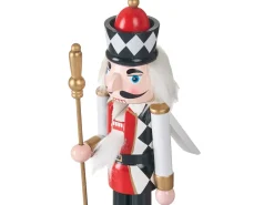 Discount Beliani Set di 3 figure RICKLEAN Schiaccianoci 30 cm Rosso/Bianco Bianco Nero Oro Rosso