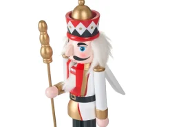 Discount Beliani Set di 3 figure RICKLEAN Schiaccianoci 30 cm Rosso/Bianco Bianco Nero Oro Rosso