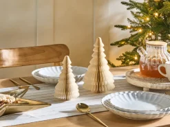 New Beliani Set di 2 figure SKJOMA Albero di Natale 15/20 cm Beige