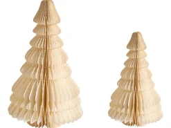 New Beliani Set di 2 figure SKJOMA Albero di Natale 15/20 cm Beige