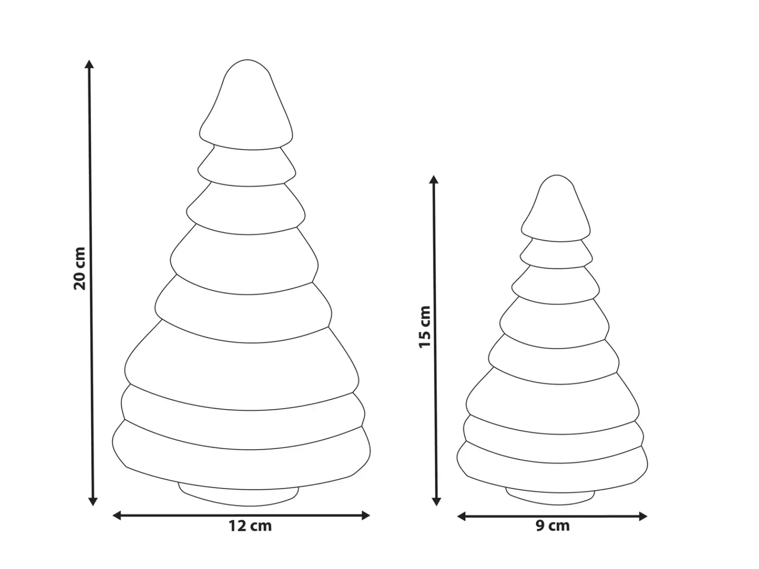New Beliani Set di 2 figure SKJOMA Albero di Natale 15/20 cm Beige
